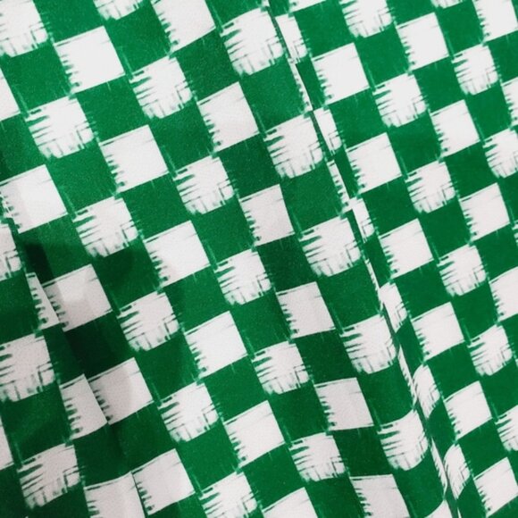 Green/White Checkmate Checkered Maxi Pleated Dress - Picture 14 of 16